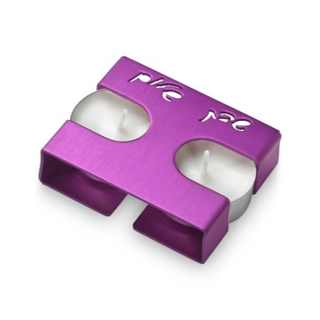 ALUMINIUM PURPLE RECTANGLE TRAVEL CANDLESTICK
