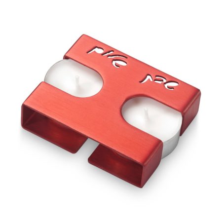 ALUMINIUM RED RECTANGLE TRAVEL CANDLESTICK
