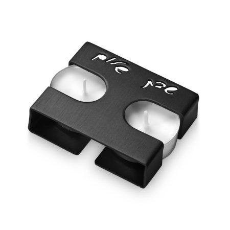 ALUMINIUM BLACK RECTANGLE TRAVEL CANDLESTICK