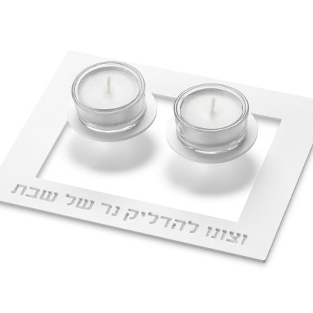 FLOATING CANDLESTICKS WHITE ALUMINUM