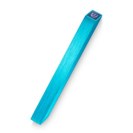ALUMINUM TURQUOISE/BLUE "ANGLE" MEZUZAH 12 CM.