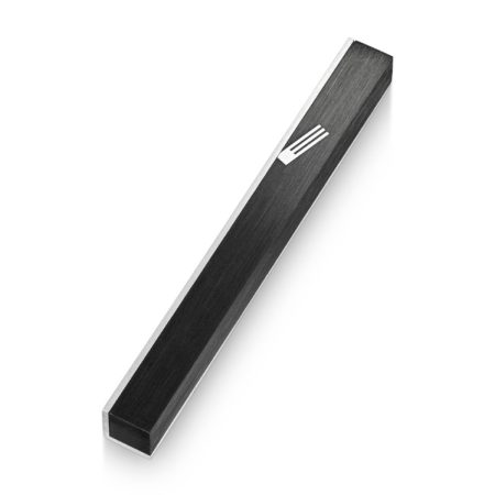 ALUMINUM BLACK "SIDE COVER" MEZUZAH 12 CM.