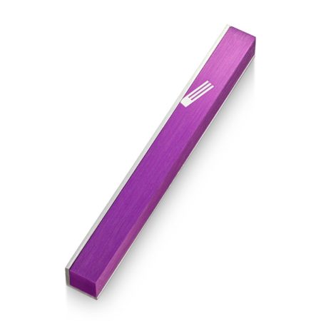 ALUMINUM PURPLE "SIDE COVER" MEZUZAH 12 CM.