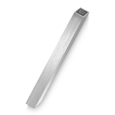 ALUMINUM SILVER/GREY "ANGLE" MEZUZAH 7 CM.