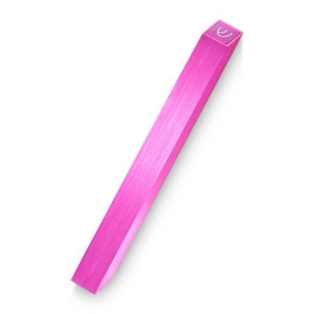 ALUMINUM PINK/PURPLE "ANGLE" MEZUZAH 7 CM.
