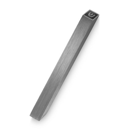 ALUMINUM GREY/BLACK "ANGLE" MEZUZAH 7 CM.