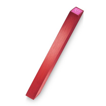 ALUMINUM RED/PINK "ANGLE" MEZUZAH 7 CM.