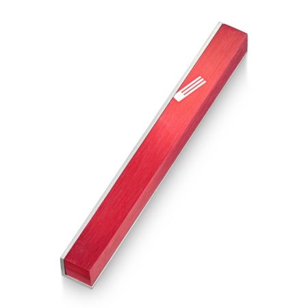 ALUMINUM RED "SIDE COVER" MEZUZAH 7 CM.