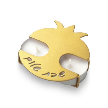 ALUMINIUM GOLD POMEGRANATE TRAVEL CANDLESTICK