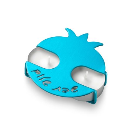 ALUMINIUM TURQUO. POMEGRANATE TRAVEL CANDLESTICK