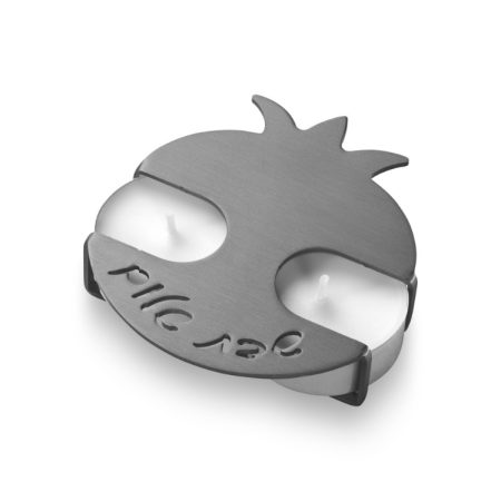 ALUMINIUM GREY POMEGRANATE TRAVEL CANDLESTICK