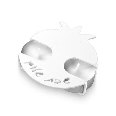 ALUMINIUM WHITE POMEGRANATE TRAVEL CANDLESTICK