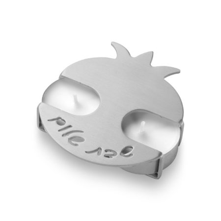 ALUMINIUM SILVER POMEGRANATE TRAVEL CANDLESTICK