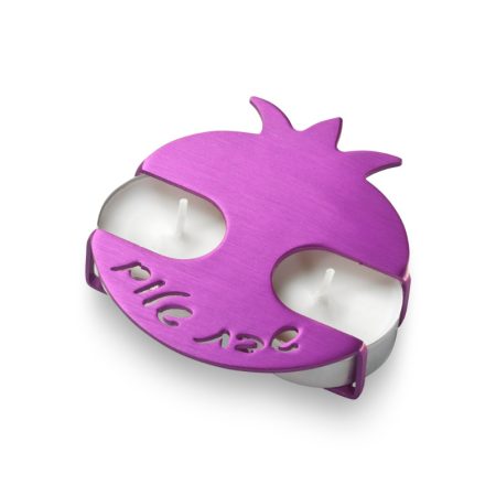 ALUMINIUM PURPLE POMEGRANATE TRAVEL CANDLESTICK