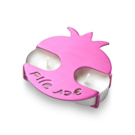 ALUMINIUM PINK POMEGRANATE TRAVEL CANDLESTICK