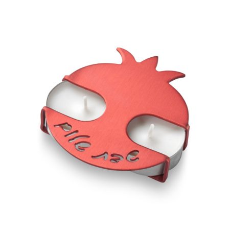 ALUMINIUM RED POMEGRANATE TRAVEL CANDLESTICK