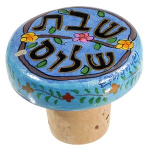SHABBAT SHALOM HAND PAINTED BOTTLE CORK