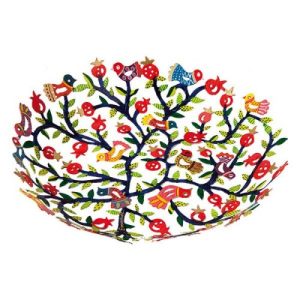LASER CUT HAND PAINTED POMEGRANATES LARGE BOWL