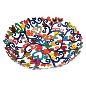 LASER CUT HAND PAINTED HEARTS LARGE BOWL