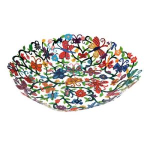 LASER CUT HAND PAINTED BUTTERFLIES LARGE BOWL