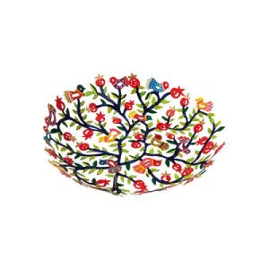 LASER CUT HAND PAINTED POMEGRANATES SMALL BOWL