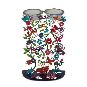 LASER CUT HAND PAINTED BUTTERFLIES CANDLESTICKS
