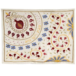 POMEGRANATES ROUND EMBROIDERED CHALLA COVER