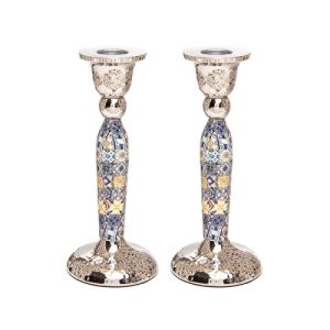COLORFUL SQUARES TALL CANDLESTICKS