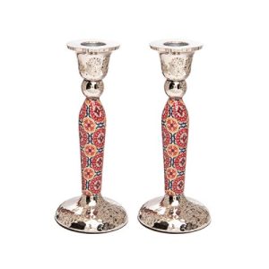 MAROON TALL CANDLESTICKS