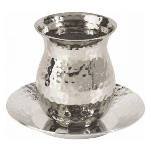 STAINLESS STEEL/HAMMERWORK SMALL KIDDUSH CUP