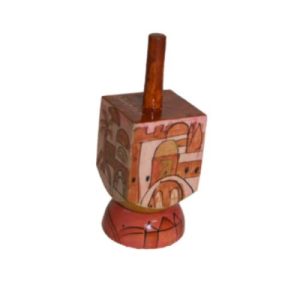 SMALL HAND PAINTED DREIDEL + STAND