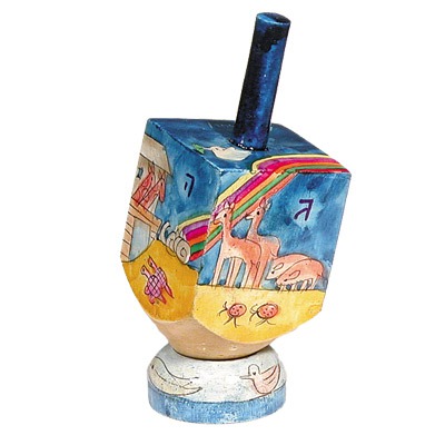 SMALL HAND PAINTED DREIDEL + STAND