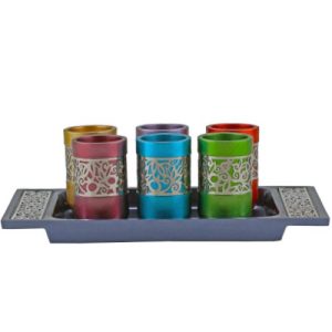 ALUMINIUM ANODIZED/POMEGRANATES CUTOUT 6 CUPS/TRAY