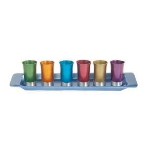 ALUMINIUM ANODIZED SET OF 6 CUPS/TRAY