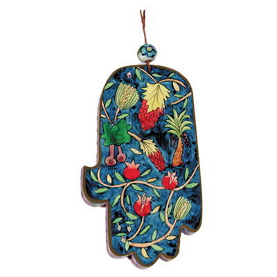 HAND PAINTED GRAPES LARGE HAMSA
