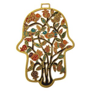 ETCHING COLORFUL BIRDS HAMSA