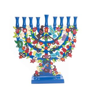 LASER CUT HAND PAINTED BIRDS MENORAH