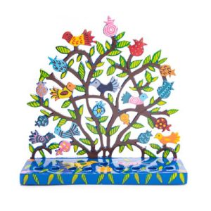 LASER CUT HAND PAINTED BIRDS MENORAH