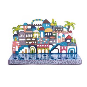 LASER CUT HAND PAINTED JERUSALEM MENORAH