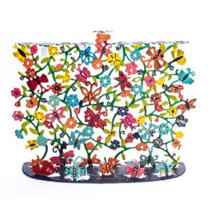 HAND PAINTING LASER CUT BUTTERFLIES MENORAH
