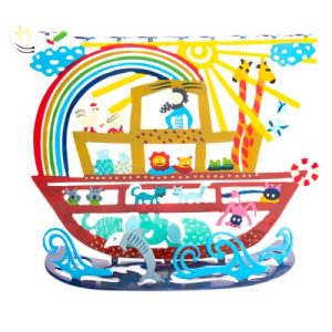 HAND PAINTING LASER CUT NOAH'S ARK MENORAH