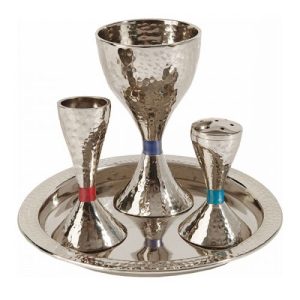 STAINLESS STEEL HAMMERWORK HAVDALLAH SET/CANDLE/CLOVES