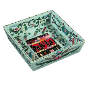 MATZA TRAY "MAZAH" HAND PAINTED 23.5 CM.
