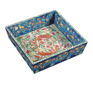 MATZA TRAY PEACOCKS HAND PAINTED 23.5 CM.