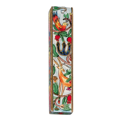 LARGE HAND PAINTED DEER 12 CM. MEZUZAH