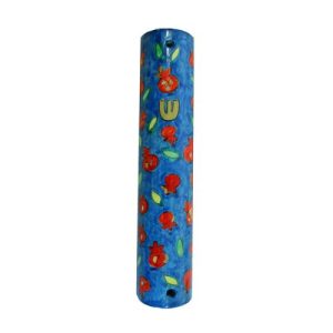LARGE HAND PAINTED SCATTERED POMEGRANATES 12 CM. MEZUZAH