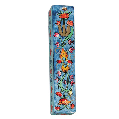 LARGE HAND PAINTED FLOWERES 12 CM. MEZUZAH