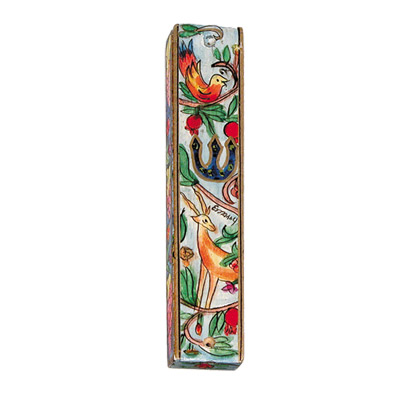 SMALL HAND PAINTED DEER 10 CM. MEZUZAH
