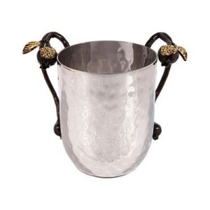 STAINLESS STEEL/BRASS POMEGRANATE NETILAT YADAYIM CUP