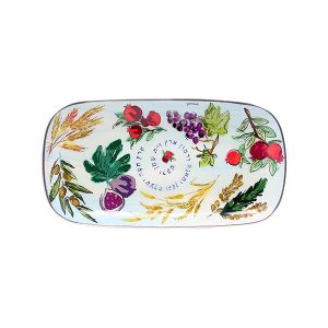 ALLUMINIUM MED. 7 SPEICIES PAINTED TRAY 30X16 CM.